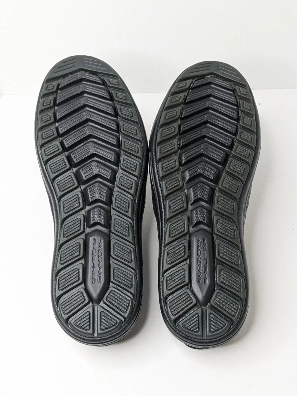 Skechers Porter Vamen Slip-on Mule Loafers Black Leather Mens 11.5